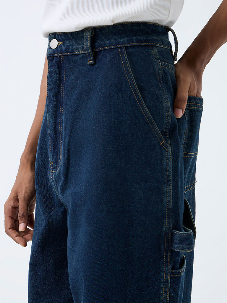 Nuon Dark Indigo Skater-Fit Mid-Rise Carpenter Jeans