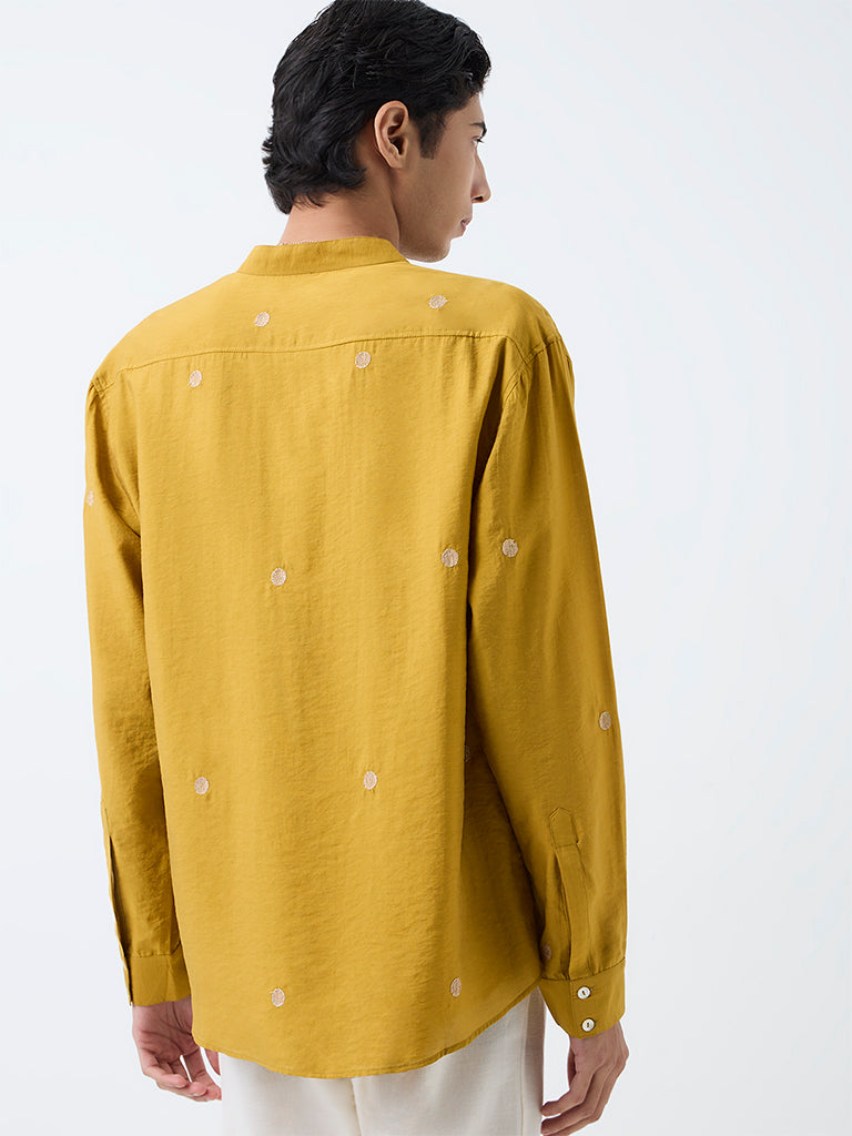 Kala by ETA Mustard Geometric Embroidered Relaxed-Fit Kurta