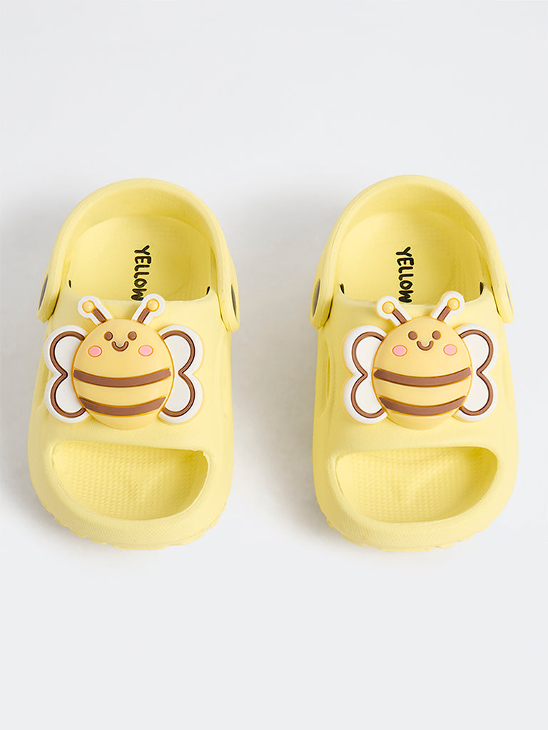 Yellow Yellow Bee Appliqué Clogs