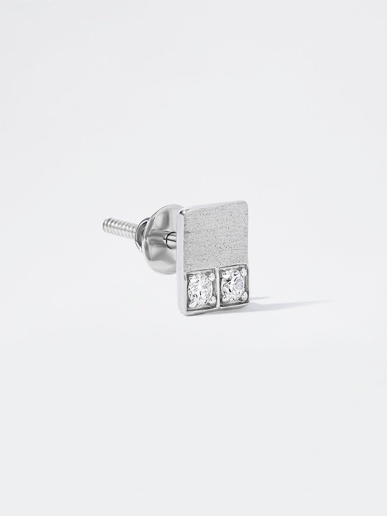Men's Dual Stone Lab Diamond Square Stud Earrings