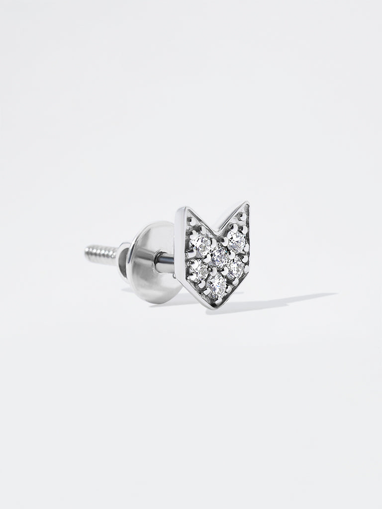 Men's Arrow Pave Lab Diamond Stud Earrings
