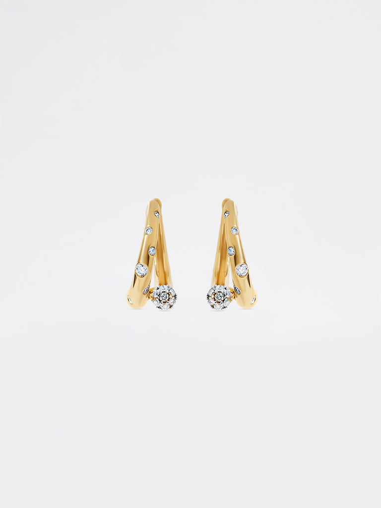 Scattered Lab Diamond Oval Hoop Earrings