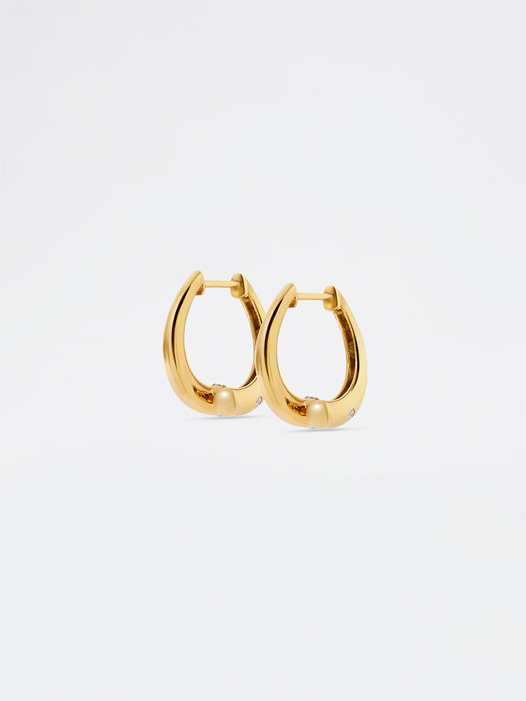 Scattered Lab Diamond Oval Hoop Earrings