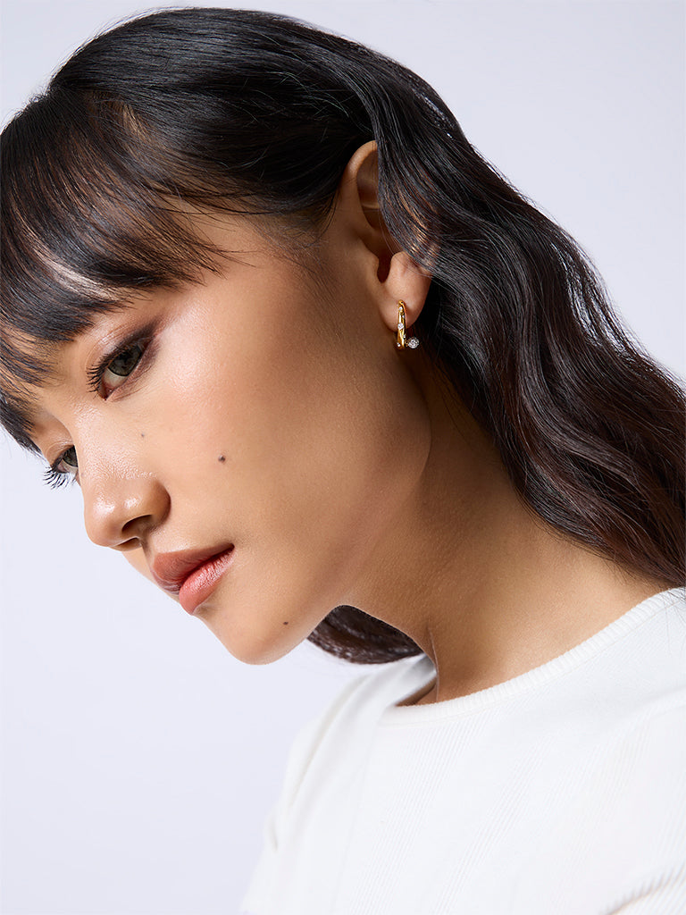 Scattered Lab Diamond Oval Hoop Earrings