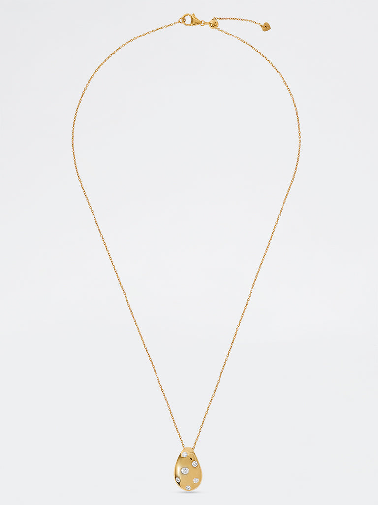 Scattered Lab Diamond Oval Pendant Necklace