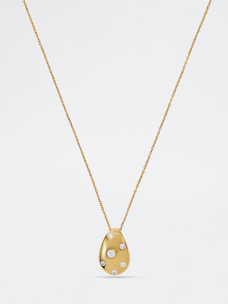 Scattered Lab Diamond Oval Pendant Necklace