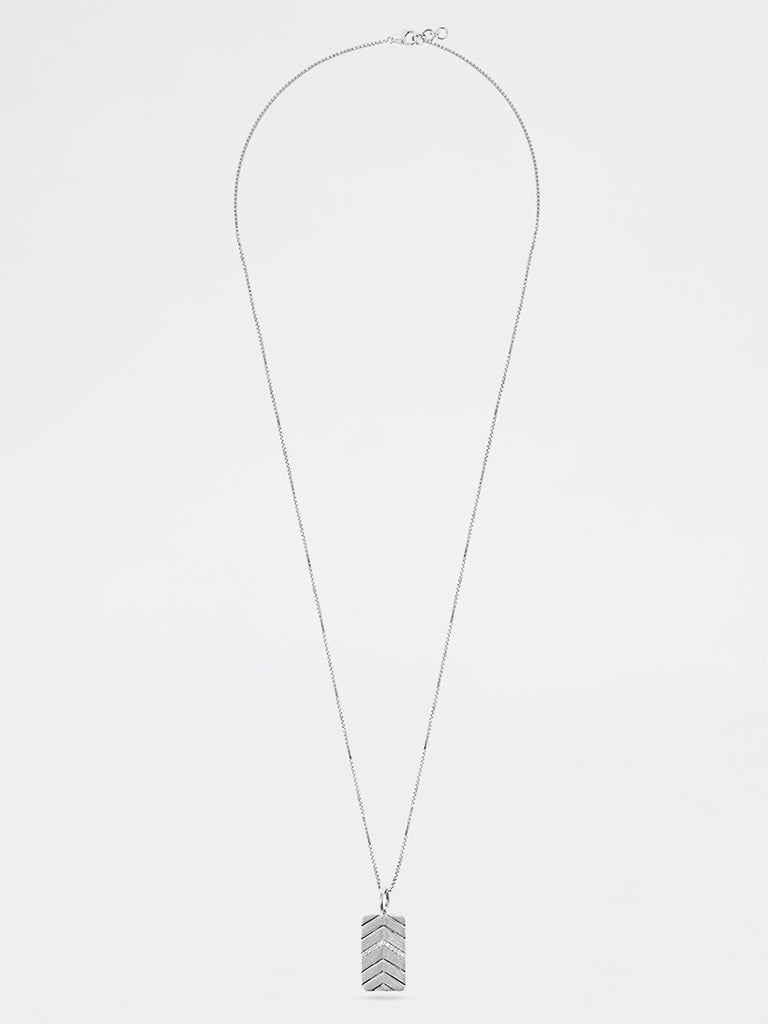 Men's Chevron Lab Diamond Rectangle Necklace
