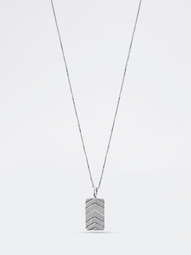 Men's Chevron Lab Diamond Rectangle Necklace
