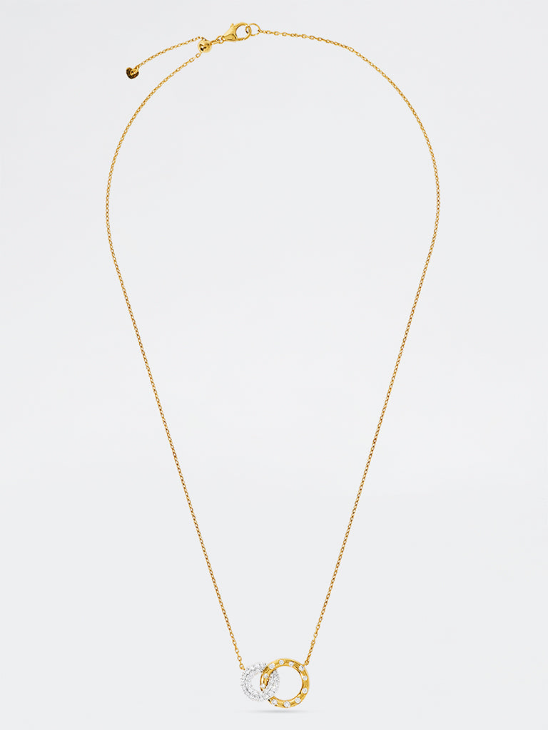 Interlocking Pave Lab Diamond Twin Flame Necklace