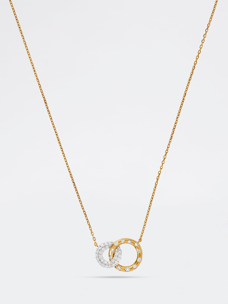 Interlocking Pave Lab Diamond Twin Flame Necklace
