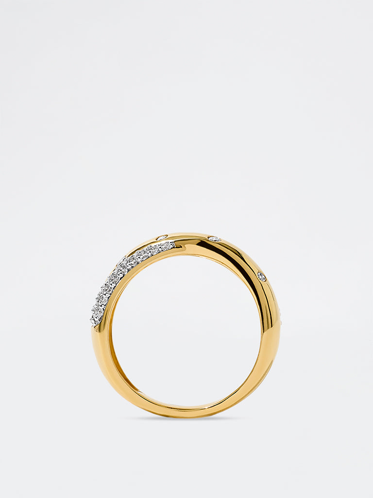 Cross-Cross Pave Lab Diamond Ring