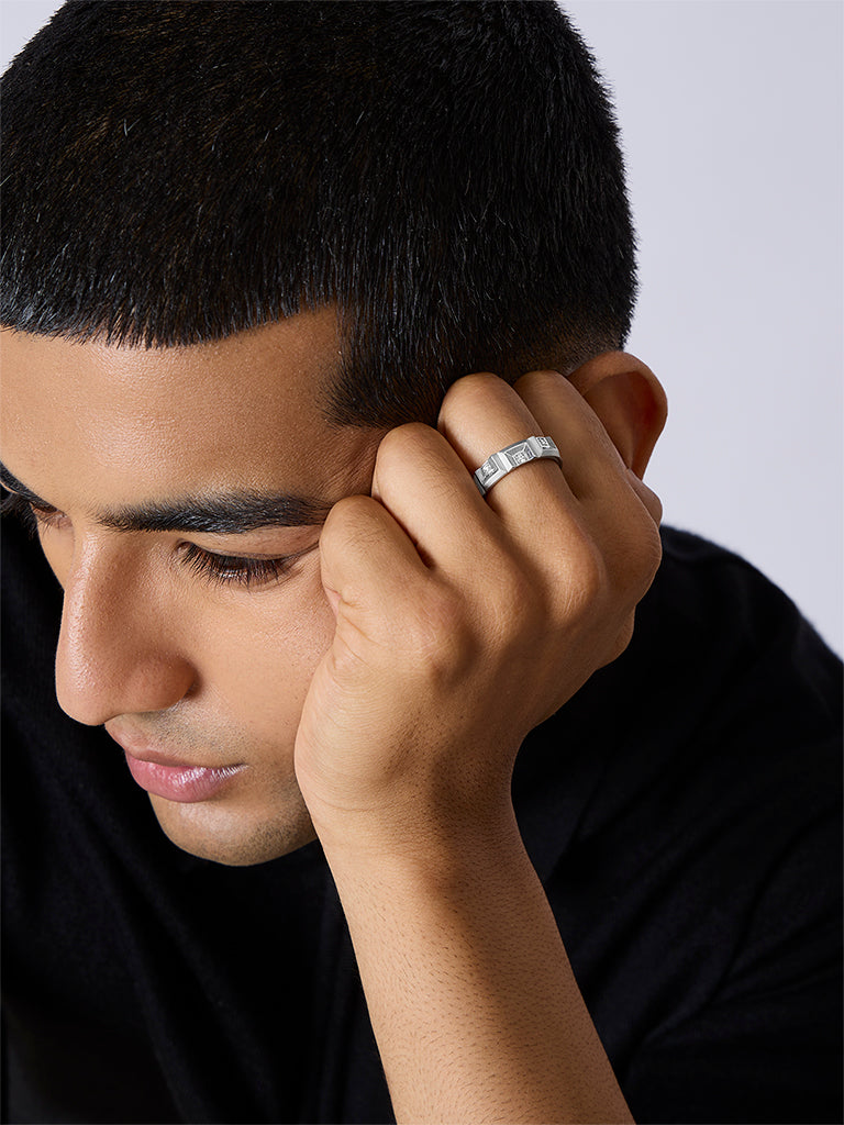 Men's Geometric Lab Diamond Band Ring