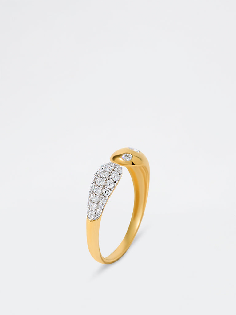 Scattered Lab Diamond Open Twin Flame Ring