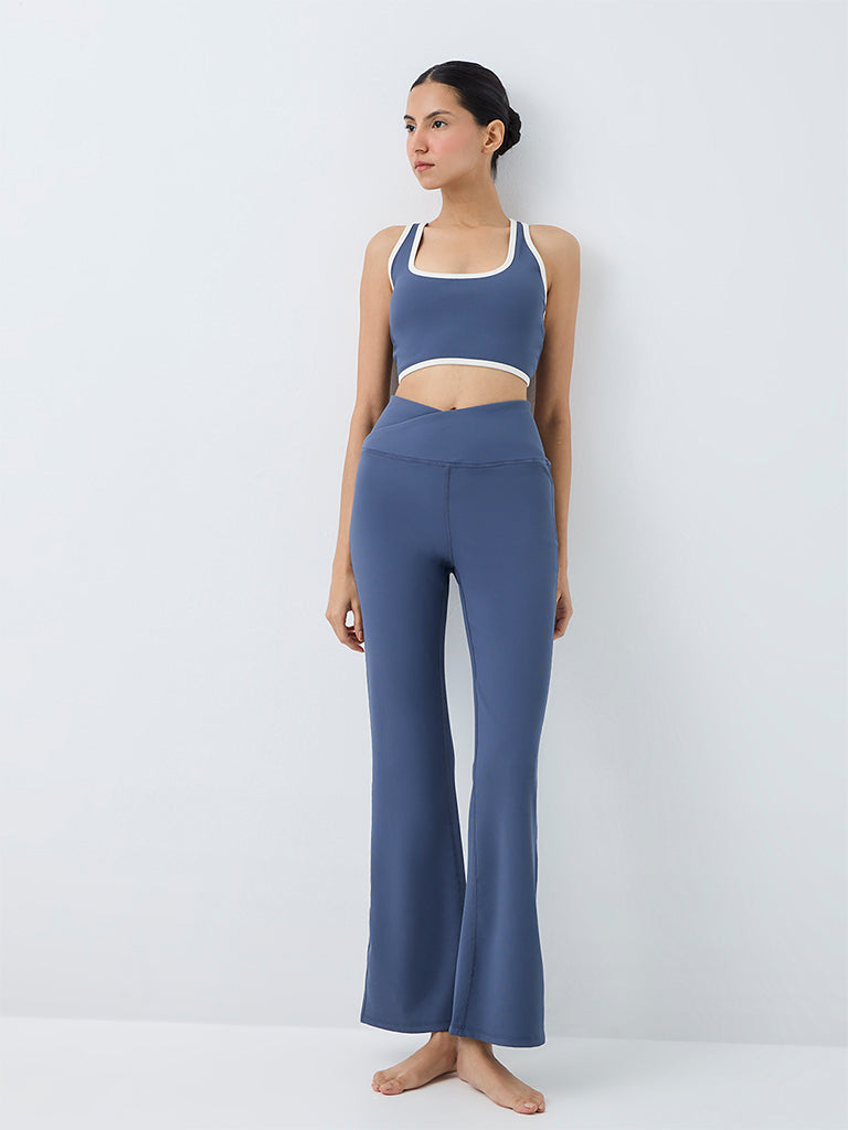 Nuoflexx Dusty Blue Ribbed Padded Bralet Top
