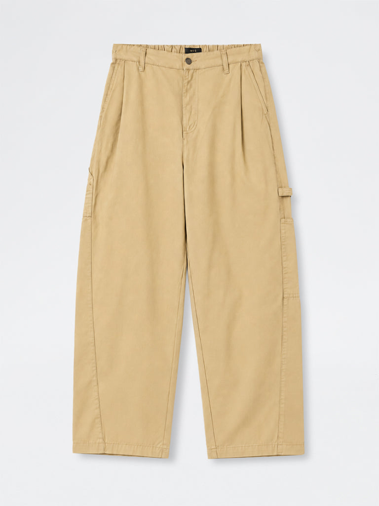 WES Casuals Khaki Relaxed-Fit Mid-Rise Cotton Chinos