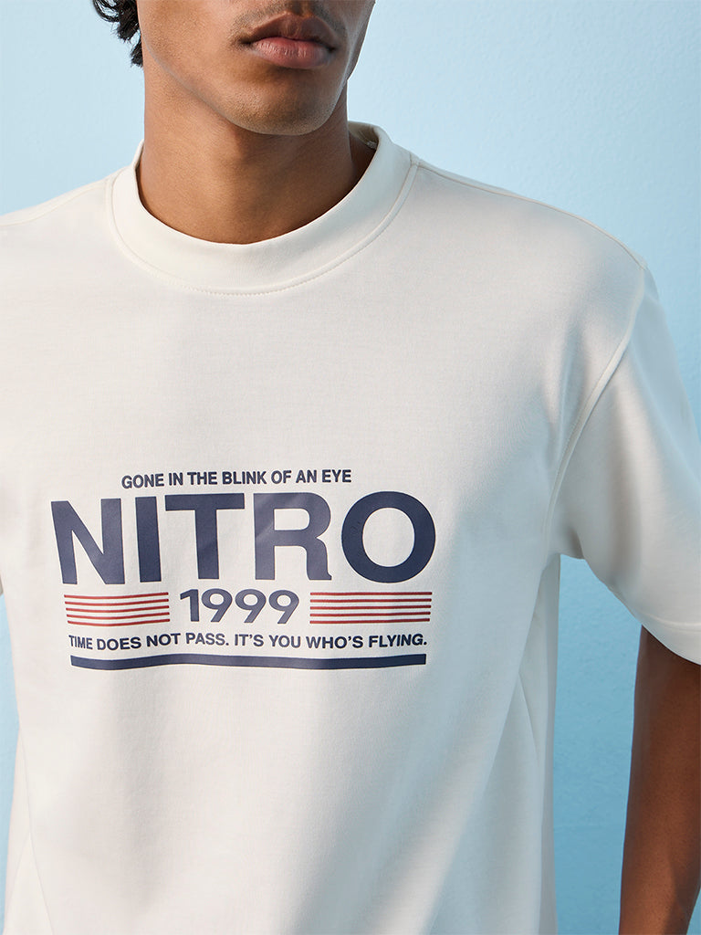 Nuoflexx Off-White Graphic Printed Relaxed-Fit T-Shirt