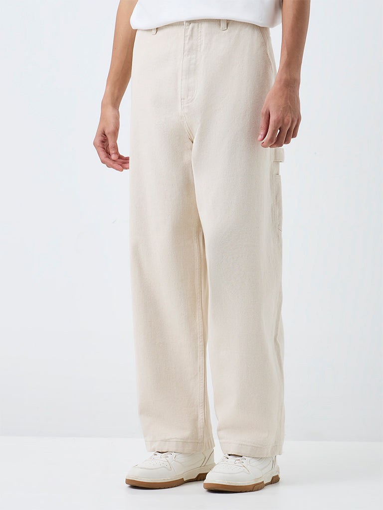 Nuon Ivory Skater-Fit Mid-Rise Jeans