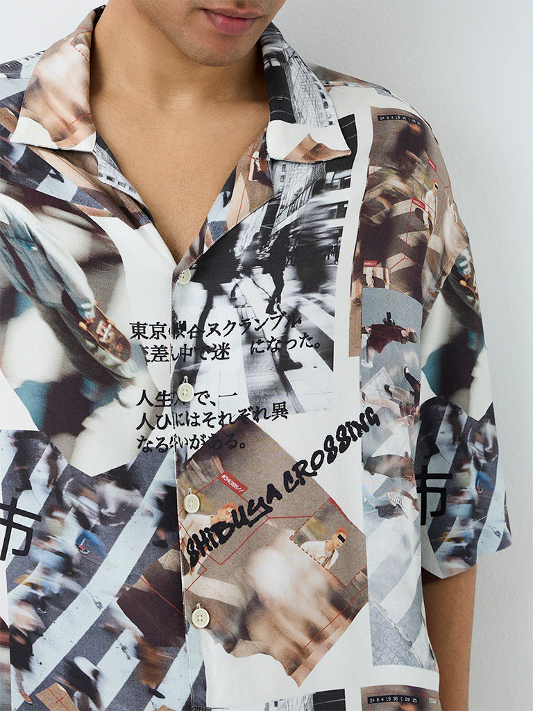 Nuon Multicolour Abstract Printed Relaxed-Fit Shirt