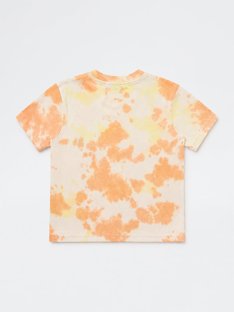 HOP Kids Boys Multicolour Tie-Dye Design Cotton T-Shirt