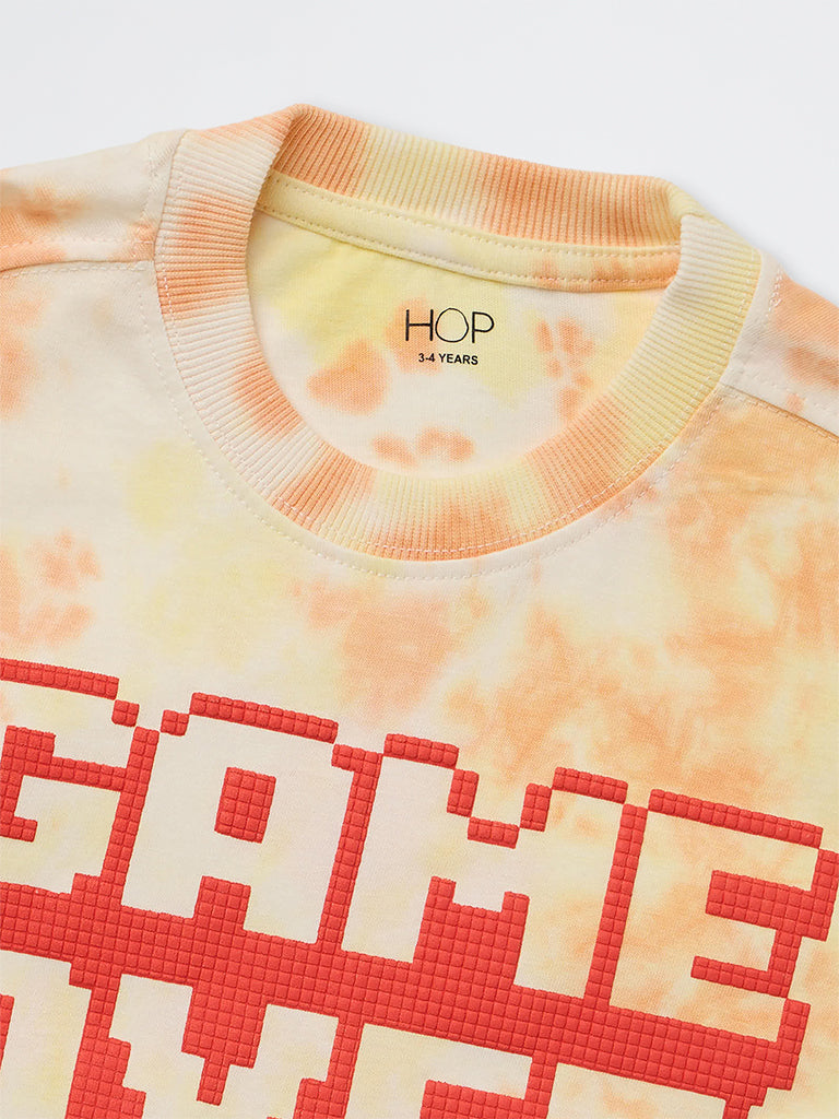 HOP Kids Boys Multicolour Tie-Dye Design Cotton T-Shirt
