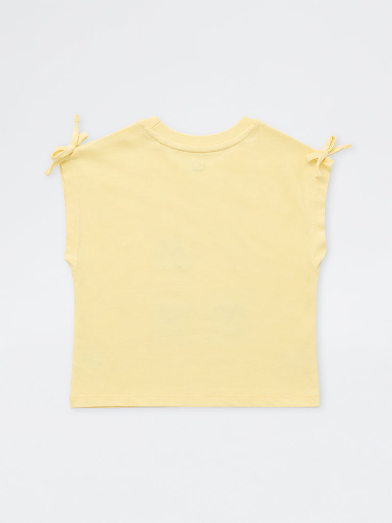 HOP Kids Girls Yellow Dog Design Cotton Top