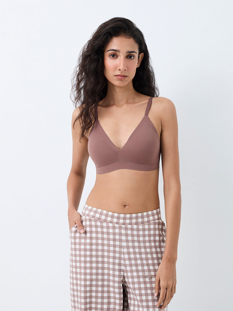 Superstar Light Brown Invisible Triangle Padded Bra