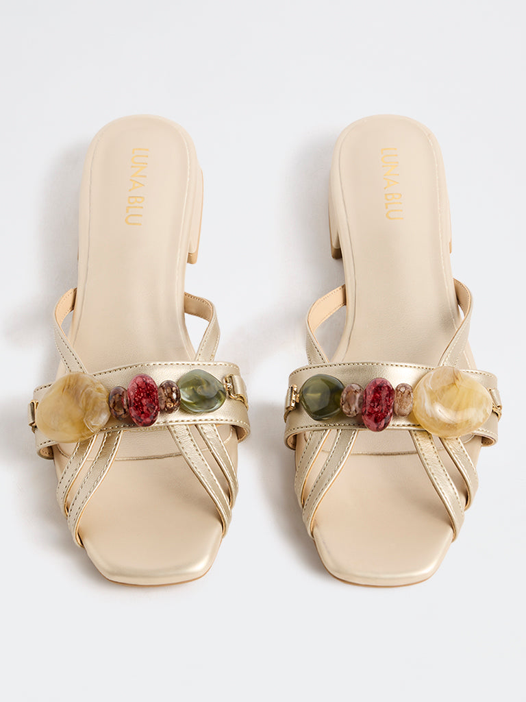 LUNA BLU Light Gold Sandals