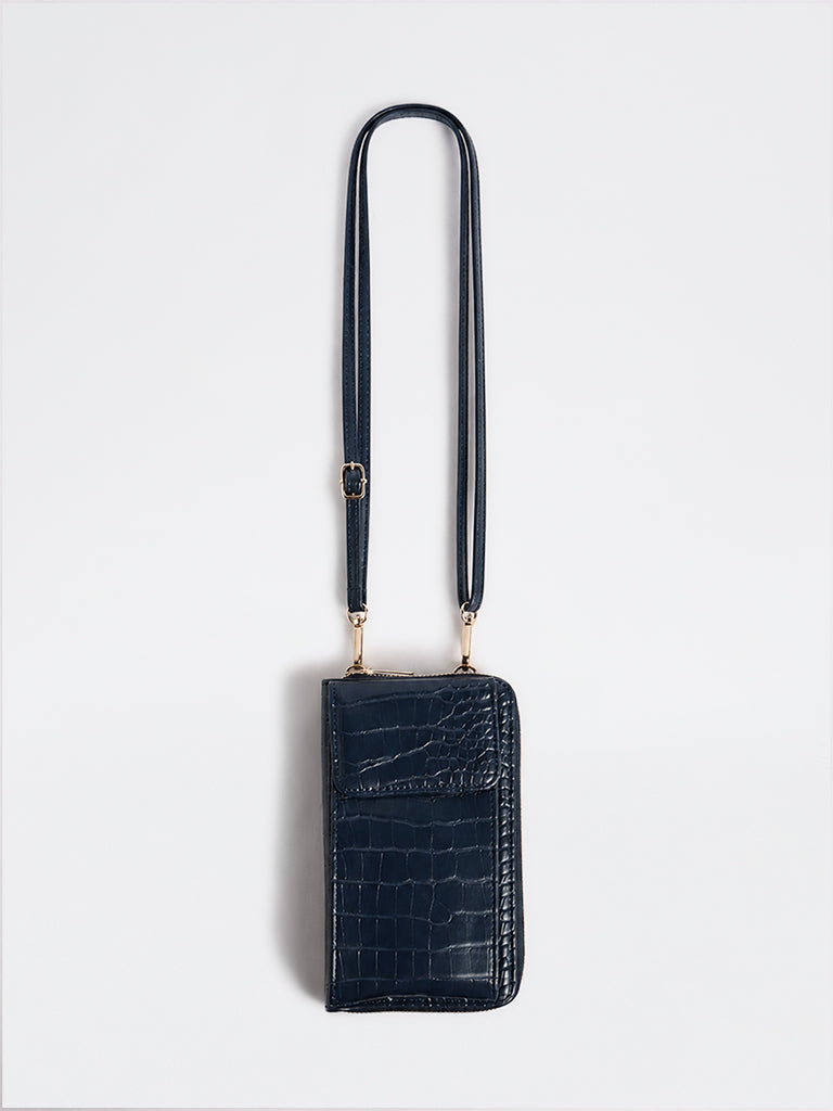 Westside Navy Textured Phone Sling Bag
