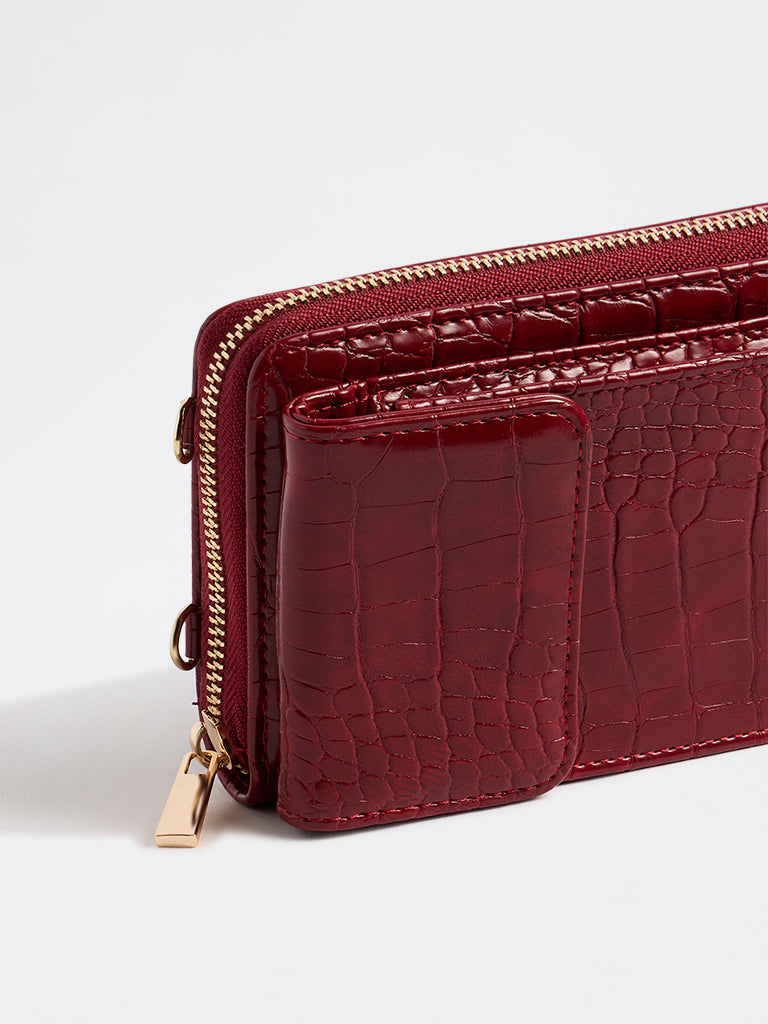 Westside Red Textured Phone Sling Bag