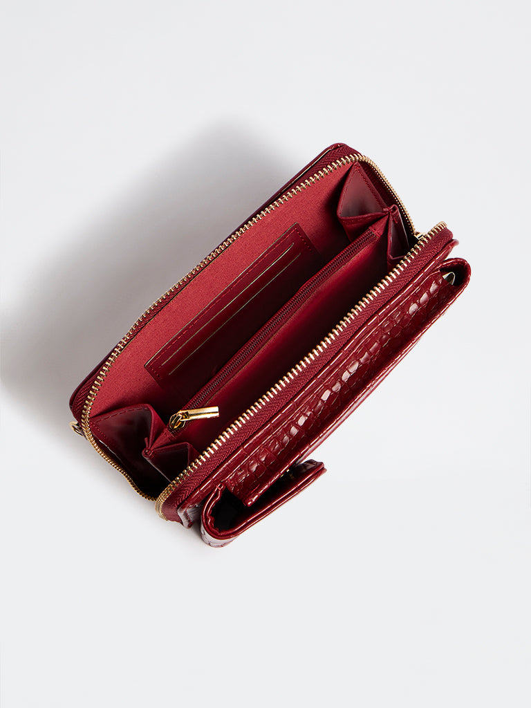 Westside Red Textured Phone Sling Bag