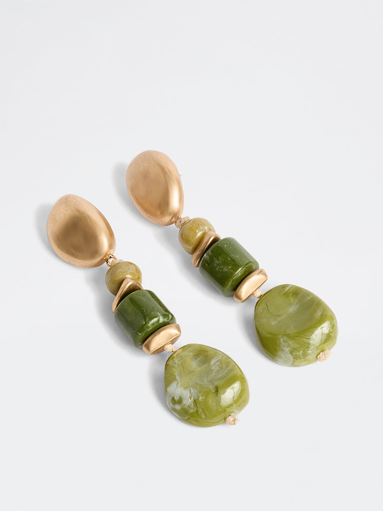 Westside Accessories Green Beaded Statement Earrings