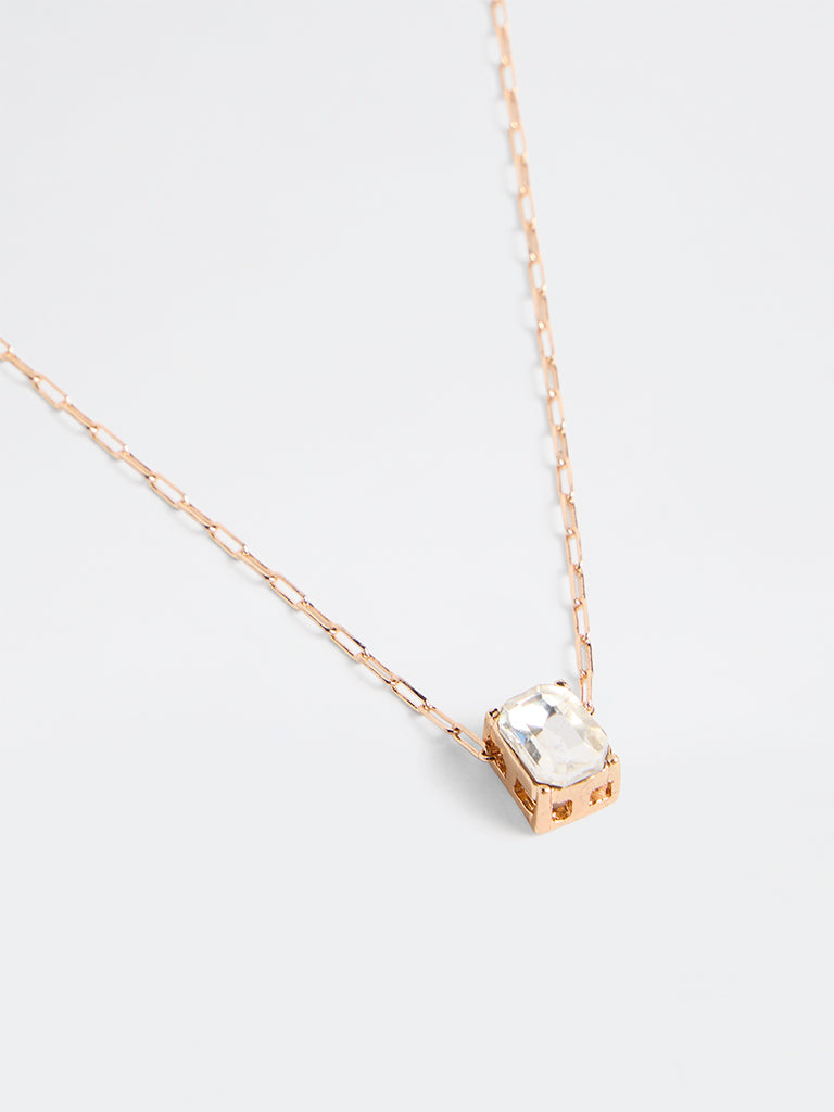 Westside Accessories Gold Square Pendant Necklace