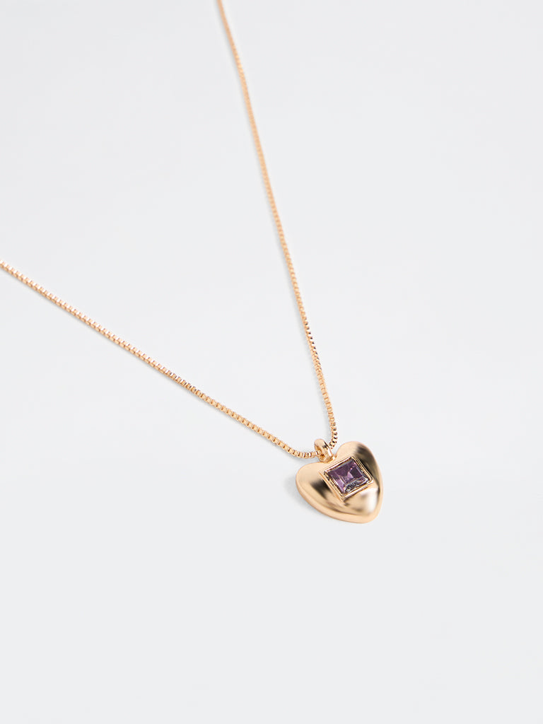 Westside Accessories Gold Heart Pendant Chain Necklace