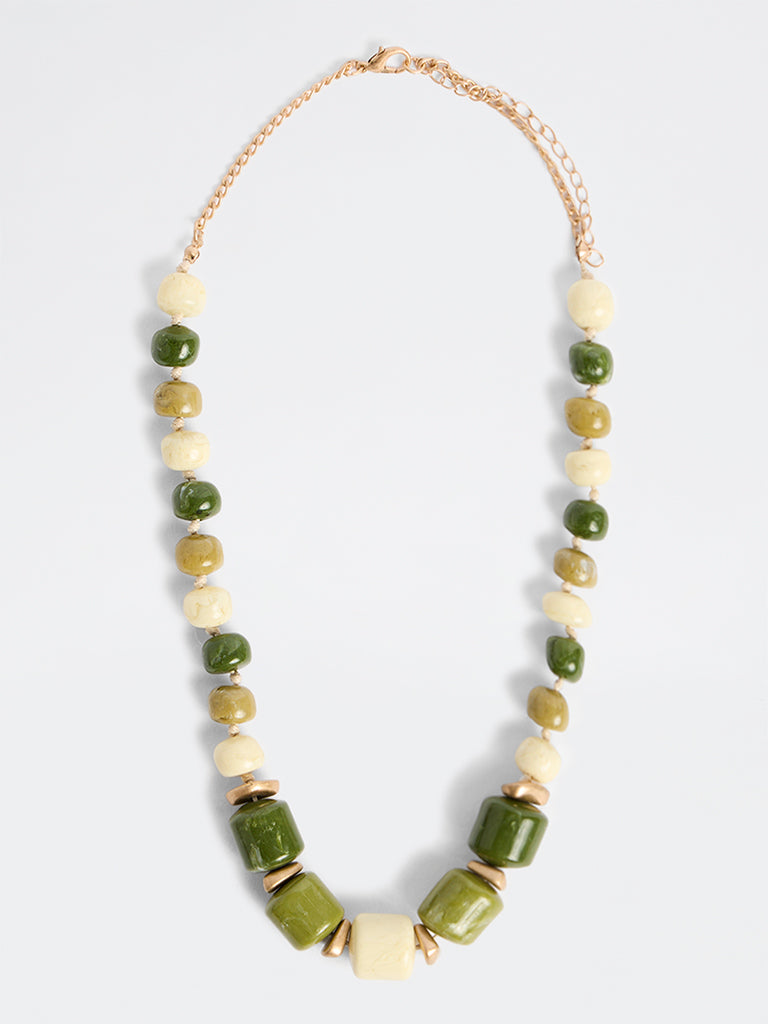 Westside Accessories Green Beaded Statement Necklace
