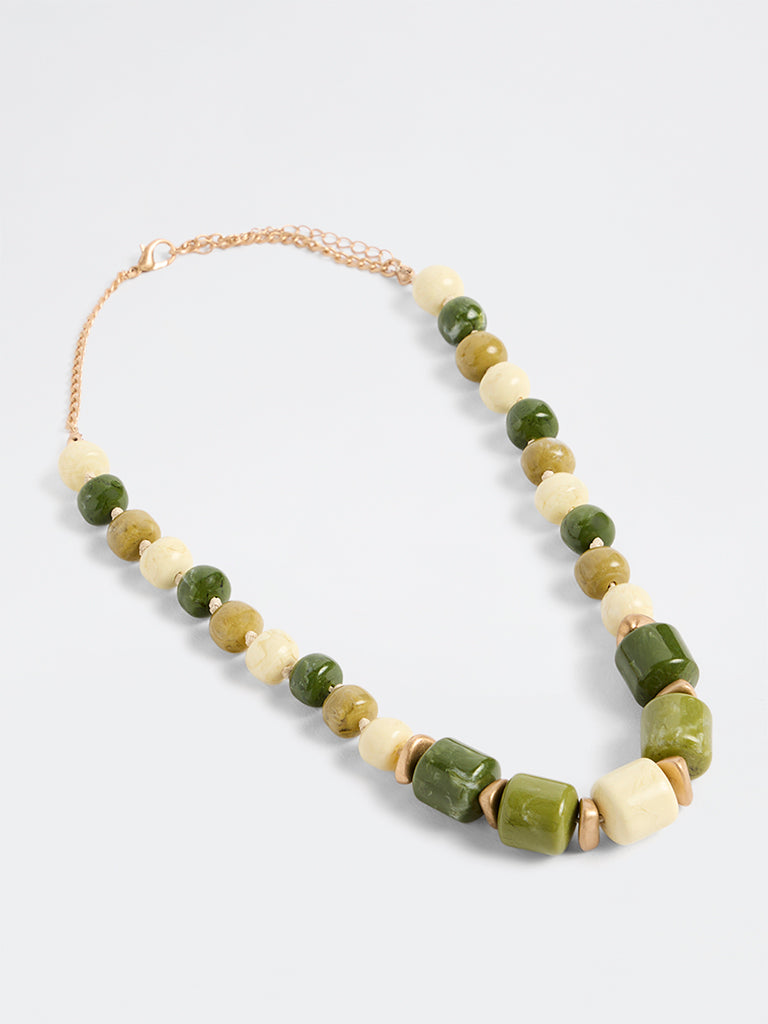 Westside Accessories Green Beaded Statement Necklace