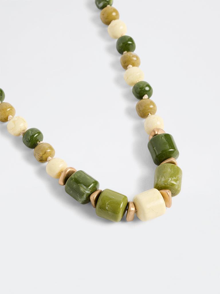 Westside Accessories Green Beaded Statement Necklace