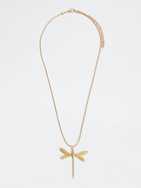 Westside Accessories Gold Dragonfly Pendant Necklace
