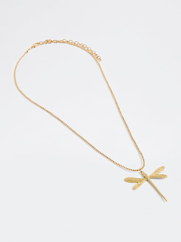 Westside Accessories Gold Dragonfly Pendant Necklace