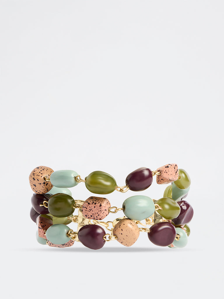 Westside Accessories Multi Color Stone Statement Bracelet