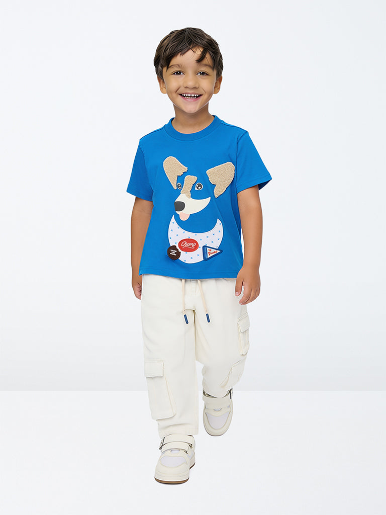HOP Kids Boys Off-White Mid-Rise Cargo Jeans