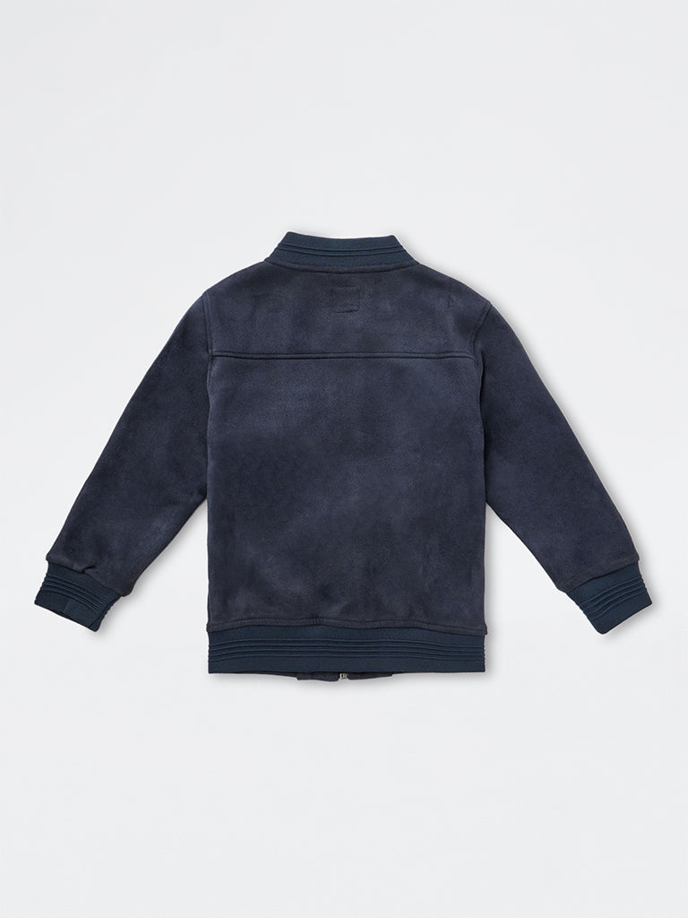 HOP Kids Boys Navy Suede Jacket