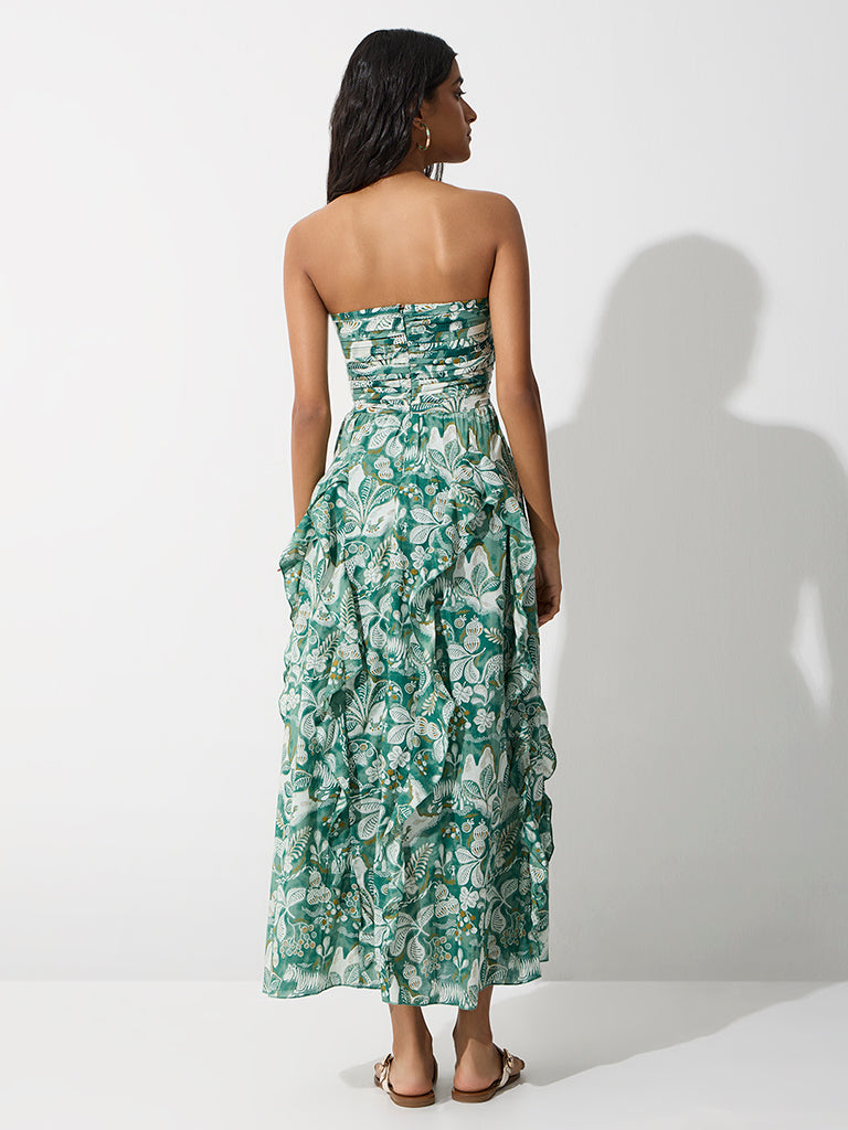 Bombay Paisley Green Nature-Inspired Tube Dress