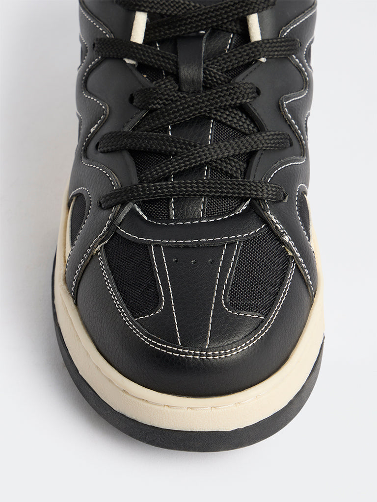 SOLEPLAY Black Lace-Up Skater Sneakers