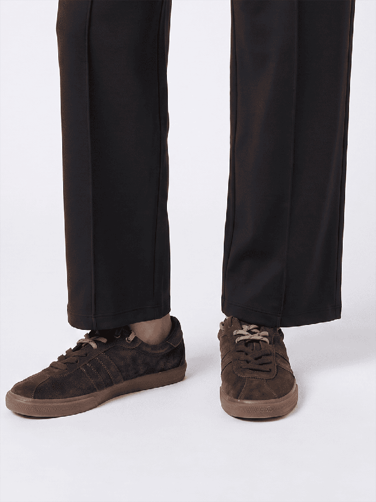 LUNA BLU Dark Brown Lace-Up Sneakers