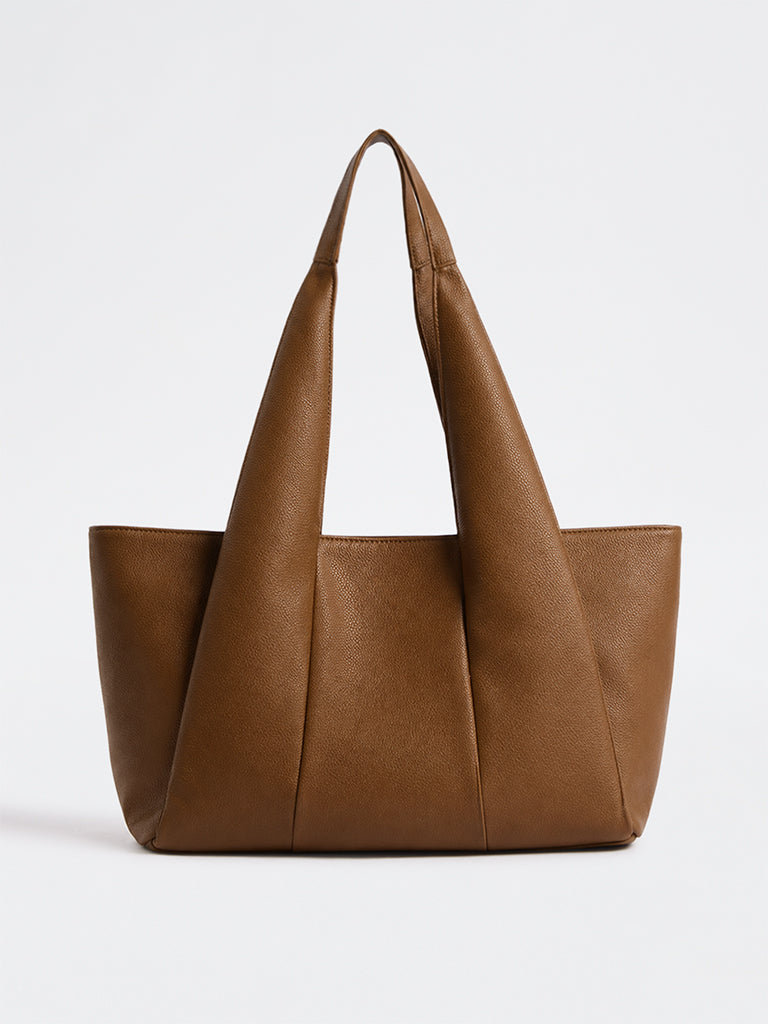 Westside Brown Textured Hobo Bag