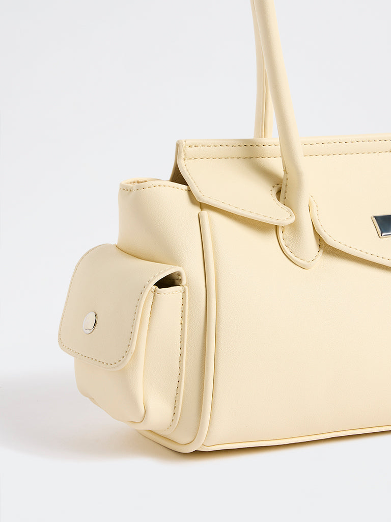 Westside Cream Hardware-Detail Shoulder Bag