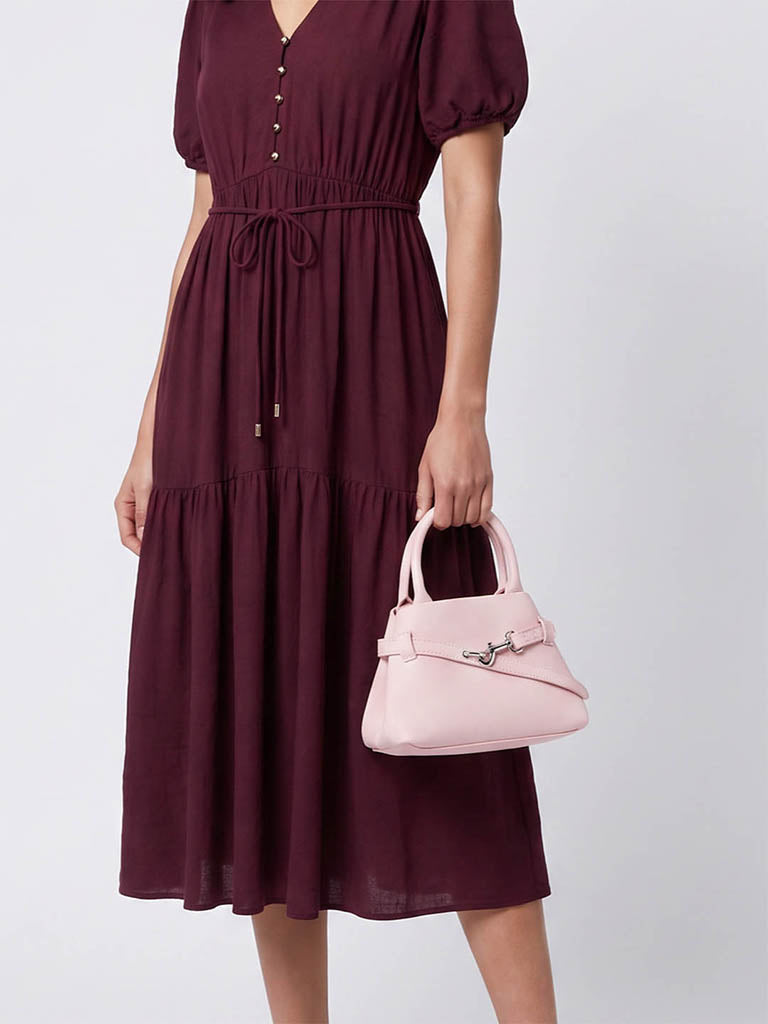 Westside Pink Textured Geometric Crossbody Sling Bag