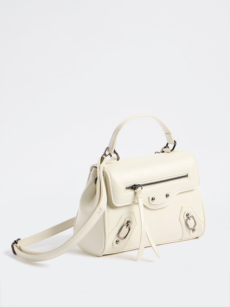 Westside Off-White Hardware-Detail Sling Bag