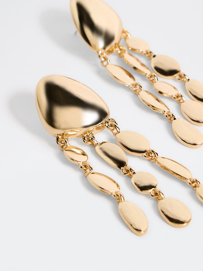 Westside Accessories Gold Statement Dangler Earrings