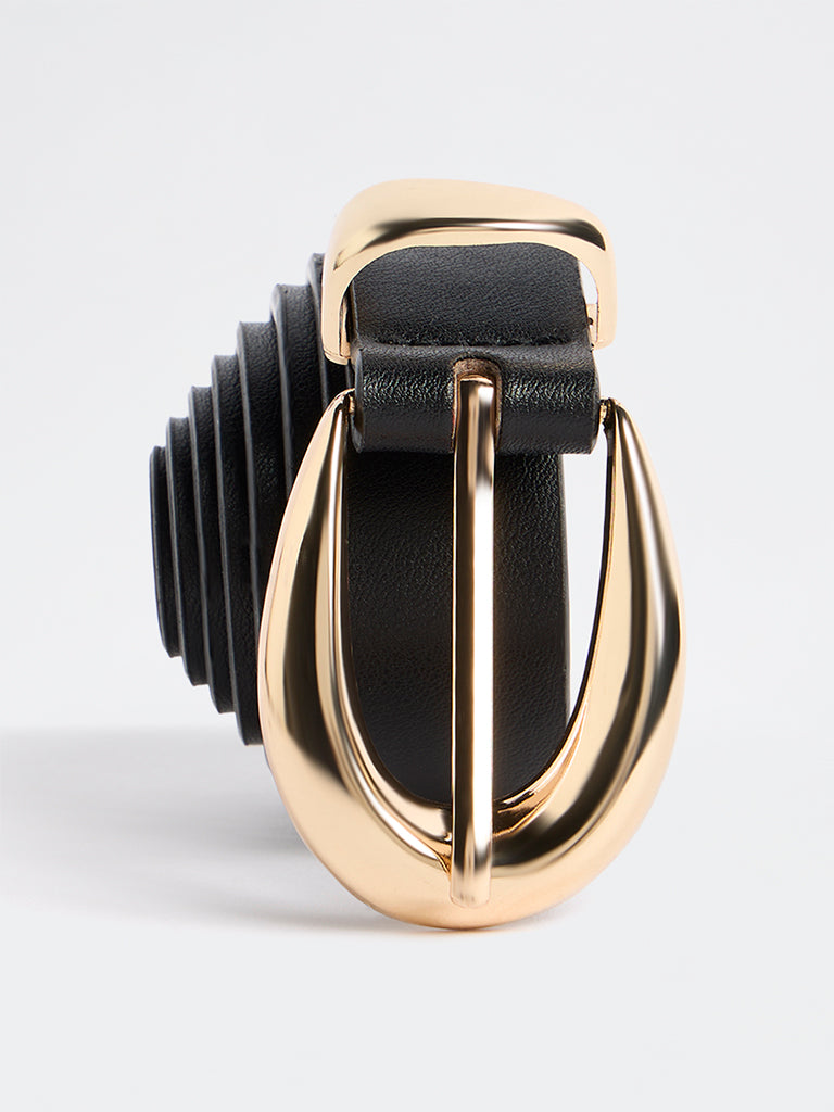 Westside Accessories Black U-Puff Buckle Belt
